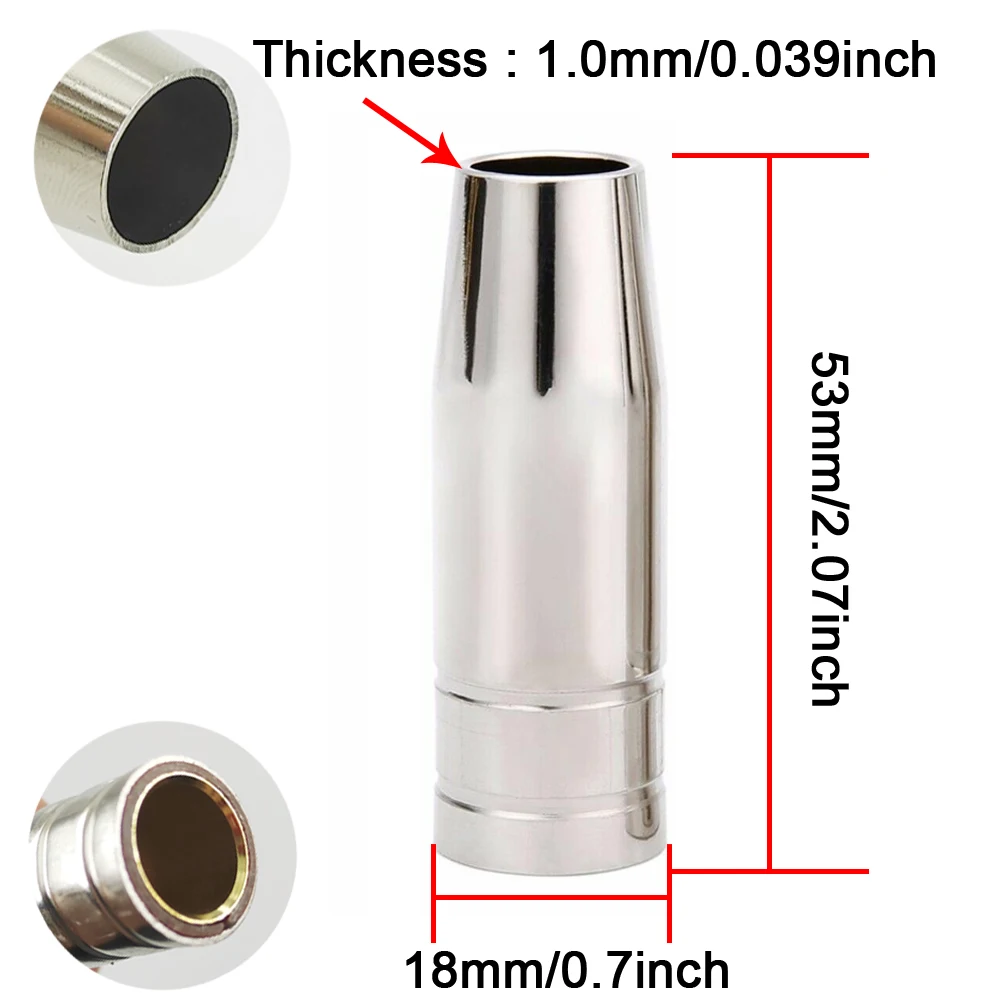 14Pcs 15AK Welding Torch Consumables 0.6mm 0.8mm 0.9mm 1.0mm 1.2mm MIG Torch Gas Nozzle Tip Holder