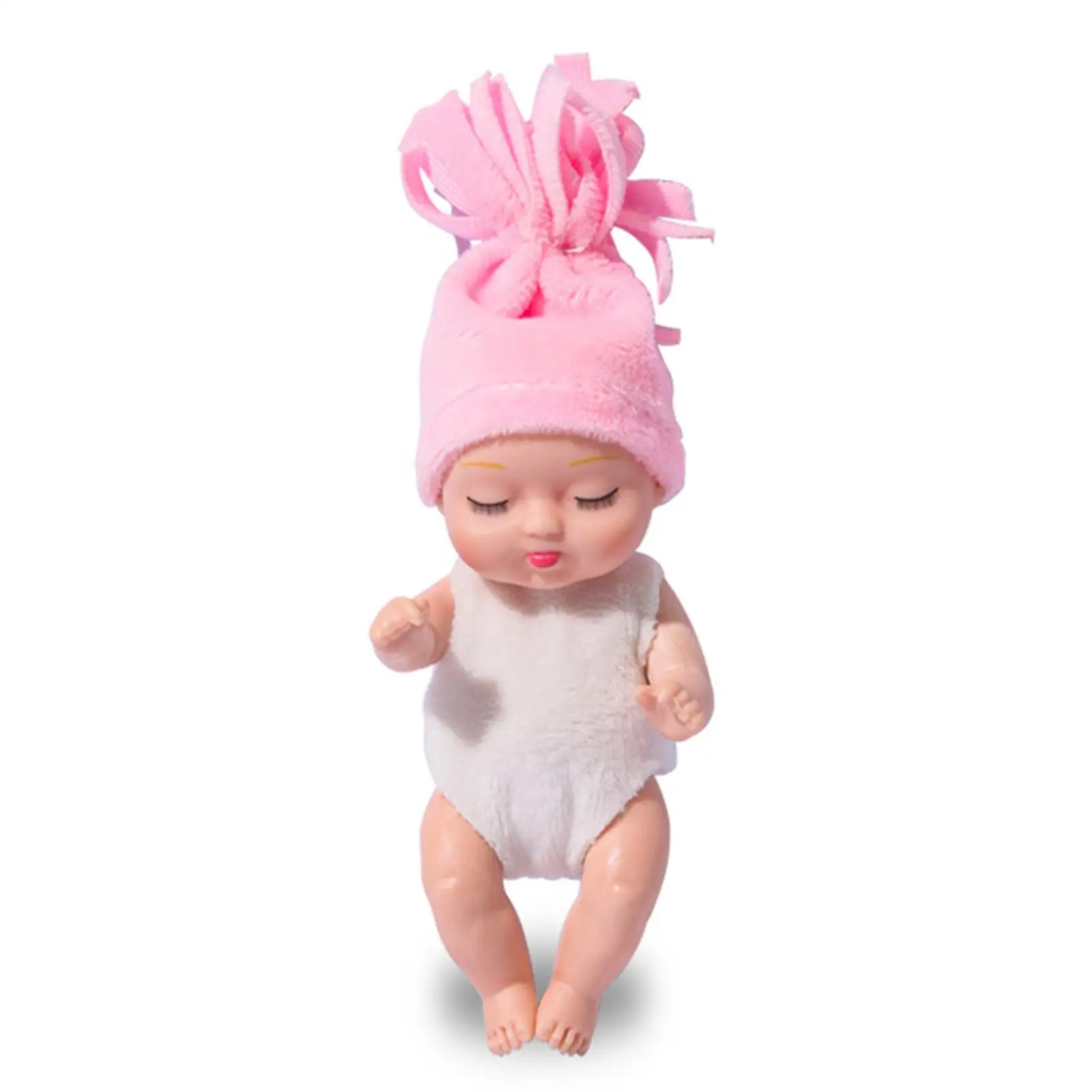 귀여운 4인치 비닐 미니 베이비돌 세트, 수제 옷 포함, 여자아이들을 위한 인형의 집 놀이 및 선물용