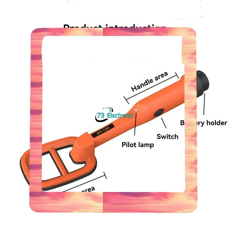 24-Hour Delivery GT120 Handheld Diving Metal Detector Pinpointer Pointer Probe Waterproof Metal Pinpointing 4.2Inch Search Coil