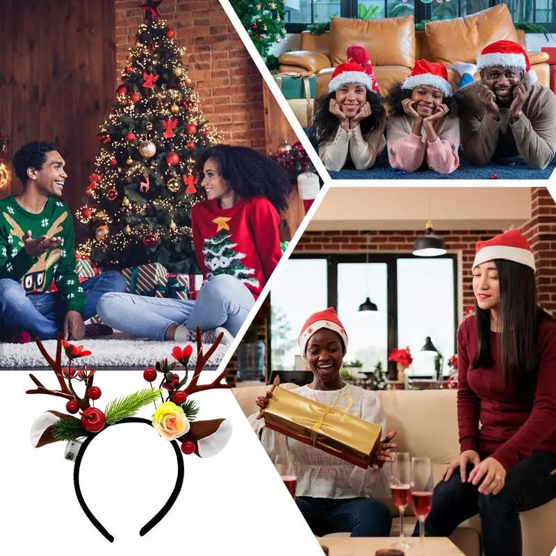 Christmas Headbands For Kids Reindeer Antlers Hair Band For Christmas Cute Hair Decorations Photo Prop Gathering