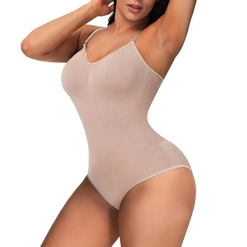Seamless Shapewear Bodysuit for Women Tummy Control Butt Lifter Body Shaper Invisible Under Dress Slimming Strap Thong Underwear