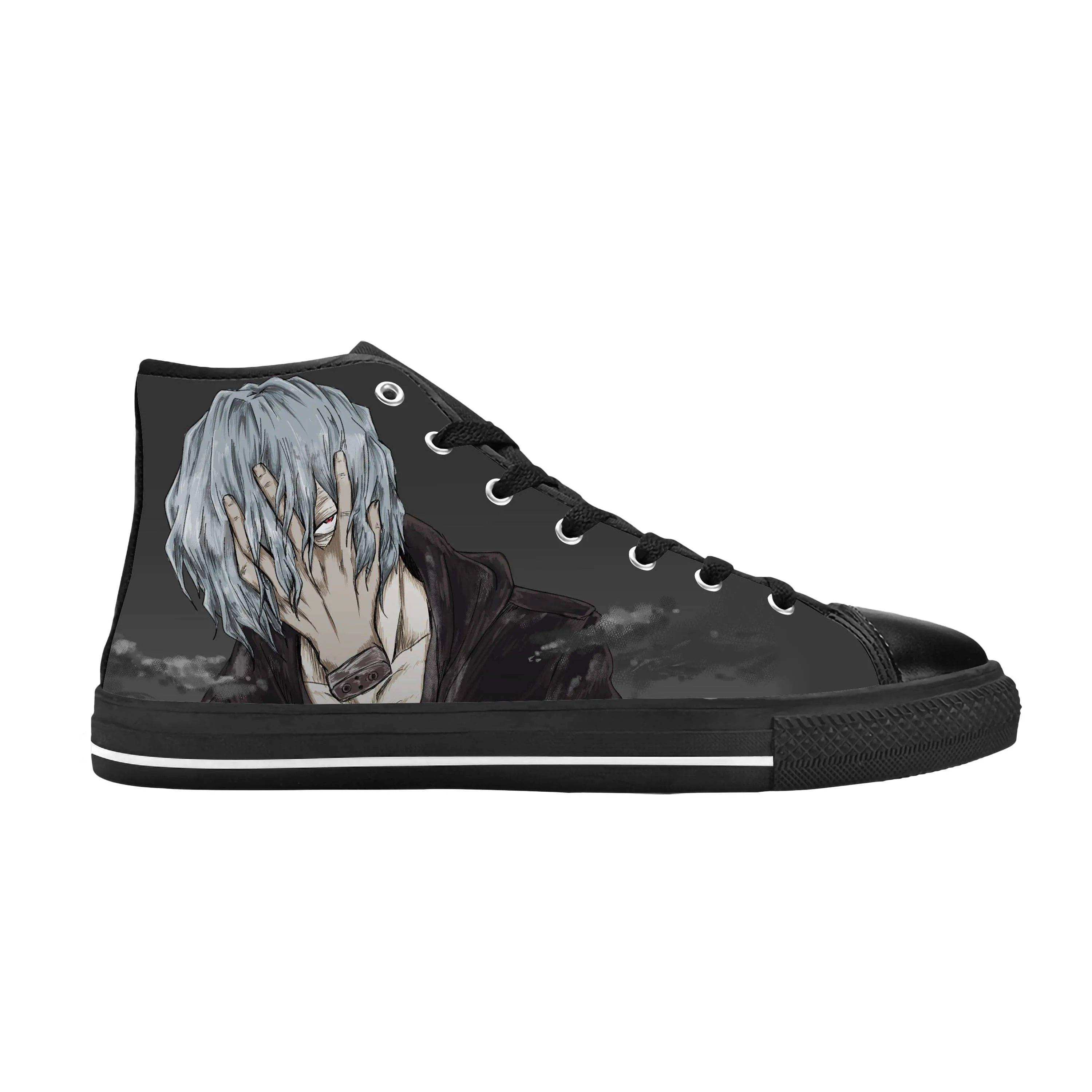 

Japanese Anime My Hero Academia Shigaraki Tomura Casual Cloth Shoes High Top Comfortable Breathable 3D Print Men Women Sneakers