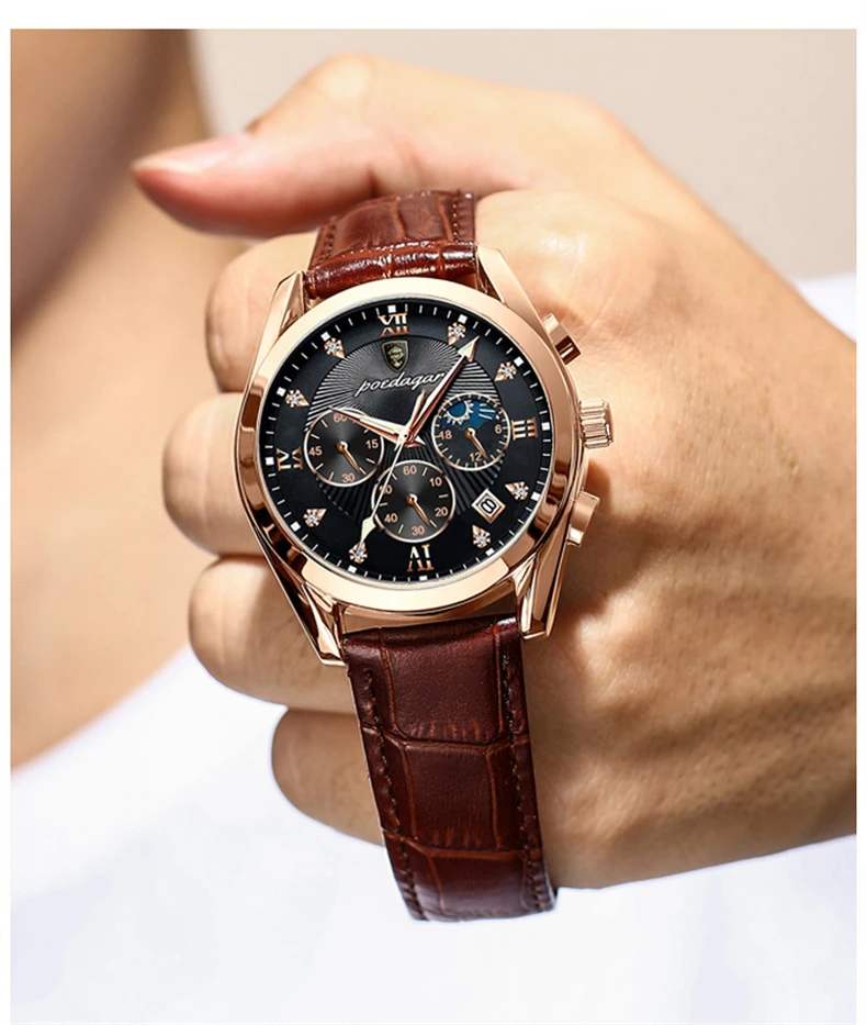 2022  Men's Watches Top Brand Luxury Men Wrist Watch Leather Quartz Watch Sports Waterproof Male Clock Relogio Masculino+Box