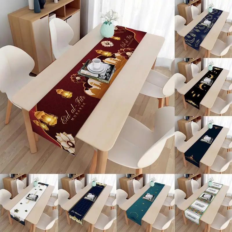 

EID Ramadan Table Runner EID Mubarak Decoration For Home 2024 Tablecloth Ramadan Kareem Decor Islamic Muslim Party Eid Al Adha