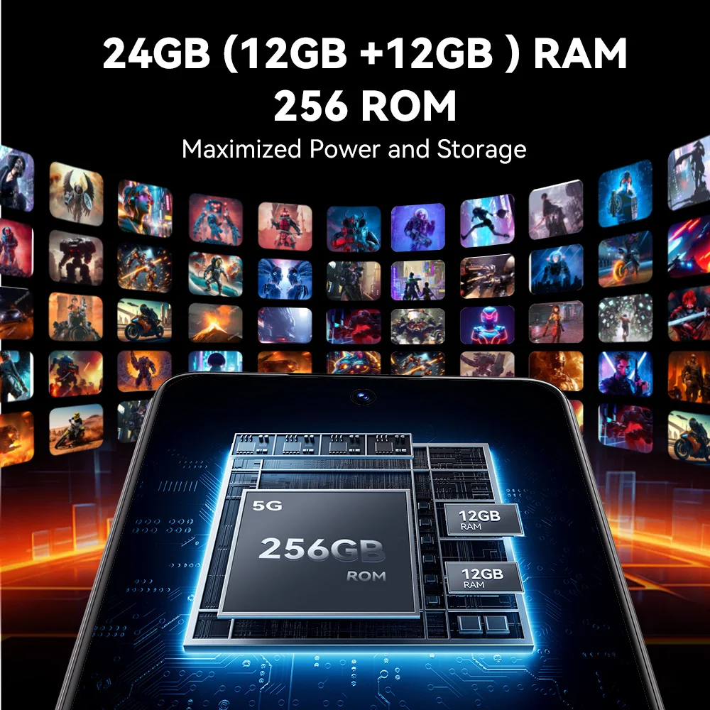 5G Smartphone CUBOT MAX 5, Dimensity 8200 4nm 3.1GHz, 6.95-inch 144Hz Large Screen, Gaming Phone, 24GB RAM(12GB+12GB), 256GB ROM 4