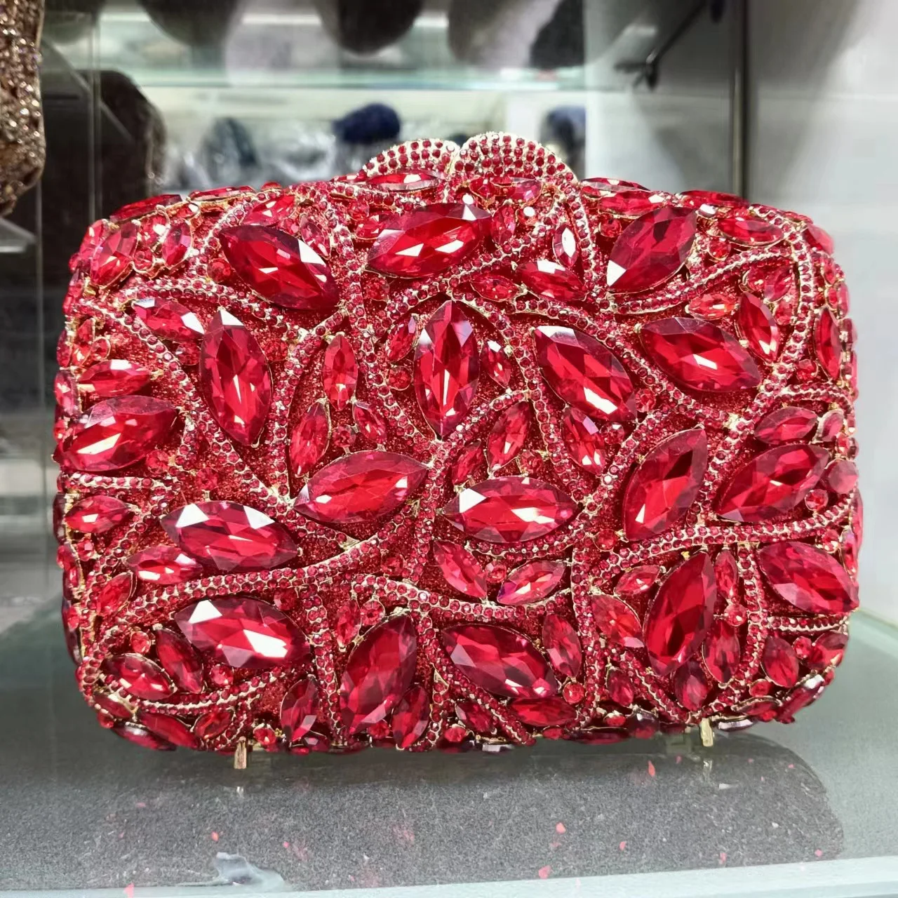 Lentejuelas Carteras De Fiesta Burdeos Boda Clutch Dorado El Corte