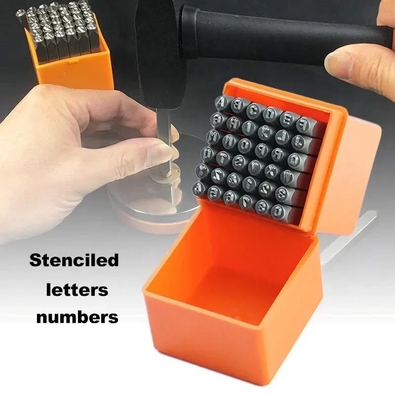 37Pcs Steel Uppercase Letter Number Love Stamps Punch Set 3mm Hardened Metal Leather Craft Stamping Tools for Jewelry DIY Craft
