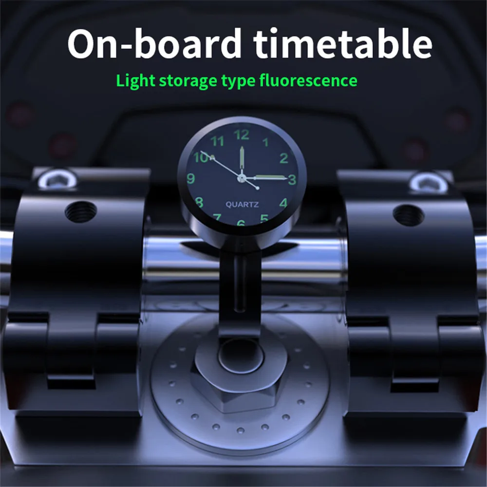 Motorcycle Handlebar Clock Durable Stainless Steel Refit Night Vision Waterproof Shockproof Buckle Watch For Motobike Bicycle motorcycle handlebar clock