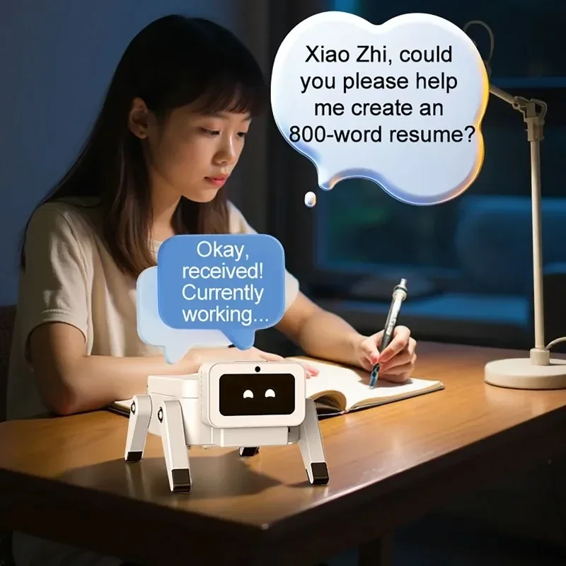 AI 로봇 강아지 장난감 프로그래밍 가능 ESP32-Hi STEM 교육용 코딩 로봇 애완동물 음성 제어 다국어 지원 화면 포함 (키즈용)