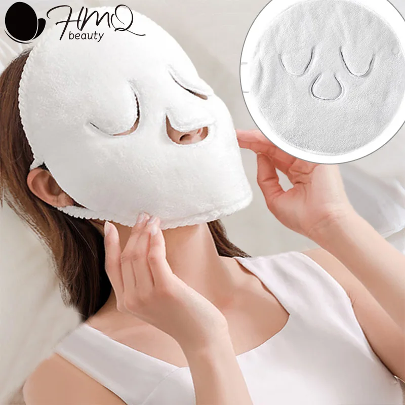 ผ้าขนหนูประคบร้อนผ้าฝ้ายคุณภาพสูงแบบใช้ซ้ำได้เครื่องนึ่งผิวหน้าสีขาวหนาความงามการดูแลผิวหน้าผ้าขนหนูเครื่องมือความงาม 1