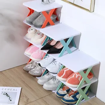Multi-Layer Shoe Rack Storage Organizer Household Stackable Shoe Cabinet Space Saving Storage Dormitory Shoes Organizers Doorway 4