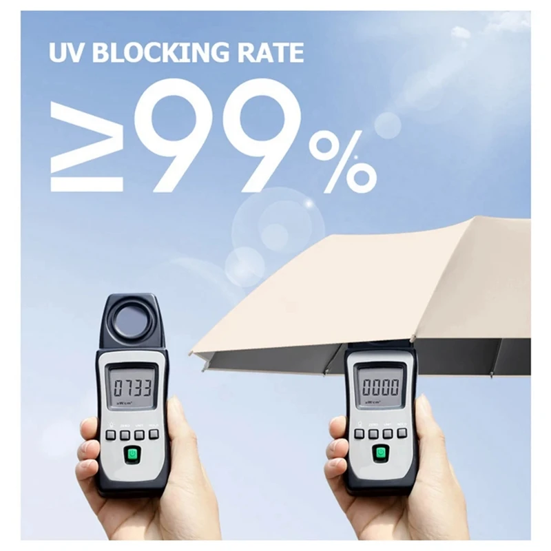 완전 자동 역방향 접이식 우산, 방풍 반사 스트라이프 UV 차단 기능, 카라비너 손잡이, 여행용, A-ABVK