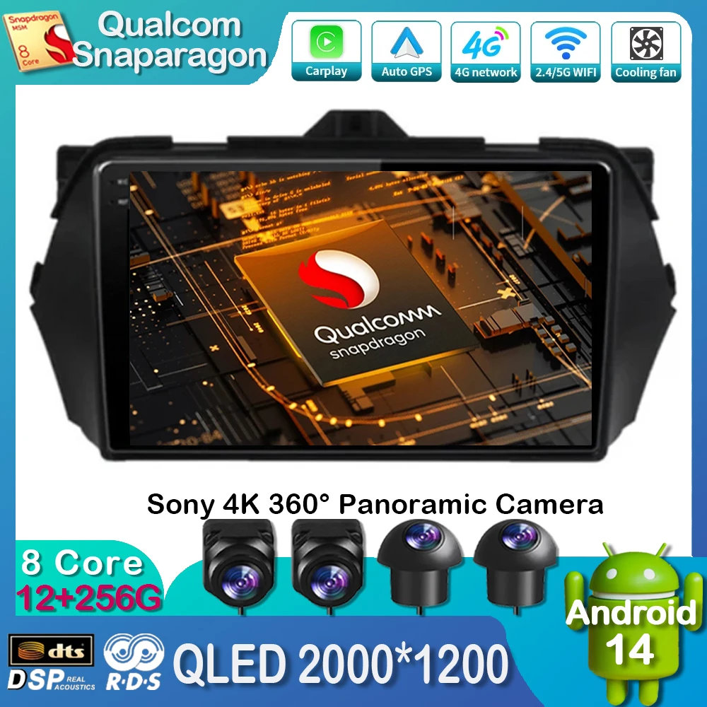 

Android 14 For Suzuki Alivio Ciaz 2014 - 2019 Car Radio Multimedia Video Player GPS Navigation Auto Carplay 360 Camera 4G WIFI