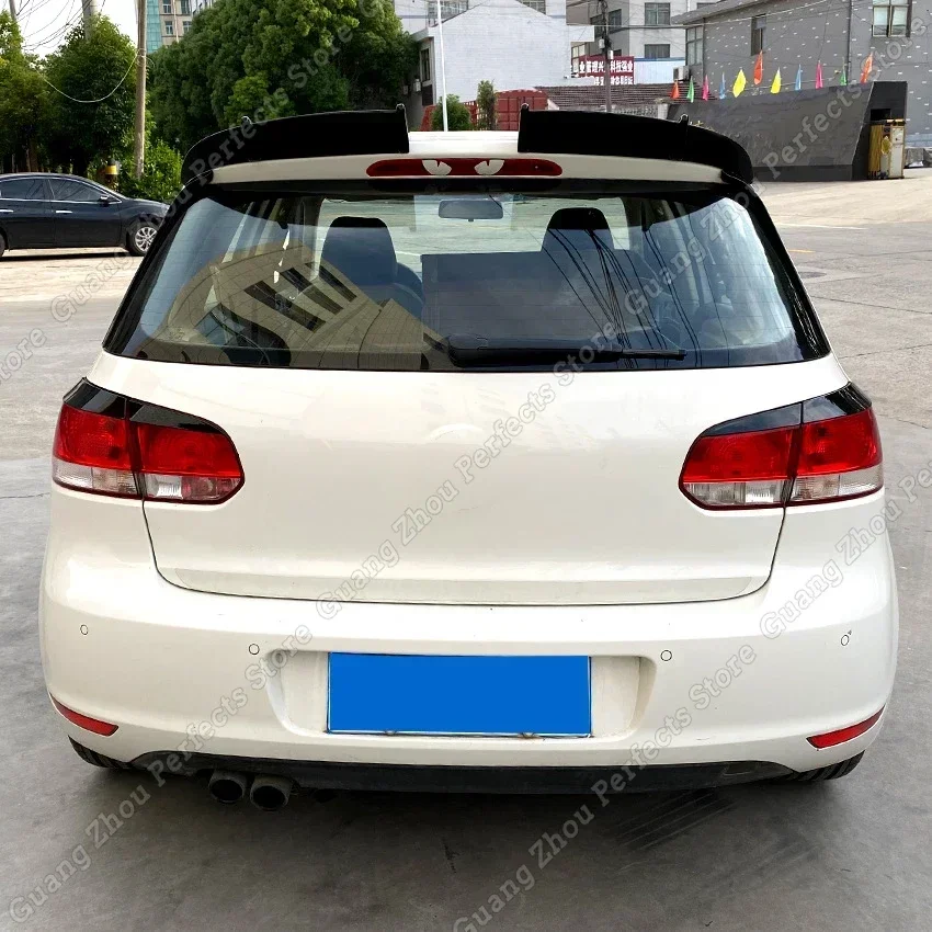 For Volkswagen Golf 6 MK6 GTI R20 Gloss Black AK Style ABS Car Rear Trunk Roof Lip Spoiler Wing Exterior Body Kits Tuning