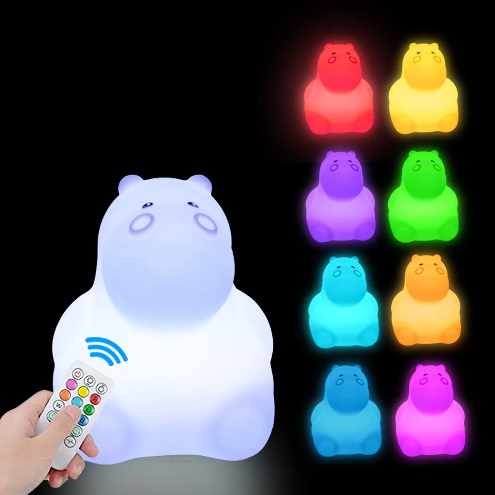 Owl LED Night Light Touch Sensor Remote Control 9 Colors Dimmable Timer USB Rechargeable Silicone Animal Lamp for Kids Baby Gift holiday nights of lights Night Lights