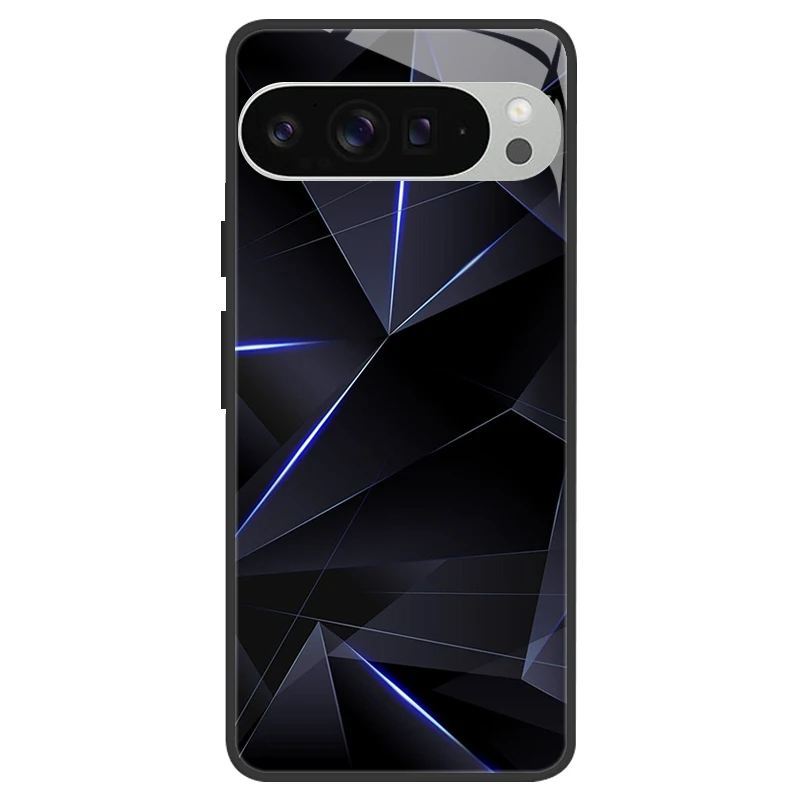 Silicone Bumper Hard Shell Phone Case with Tempered Glass Back Cover