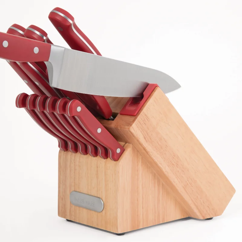 Farberware Edgekeeper 15-Piece Forged Knife Block Set Built-in Sharpener