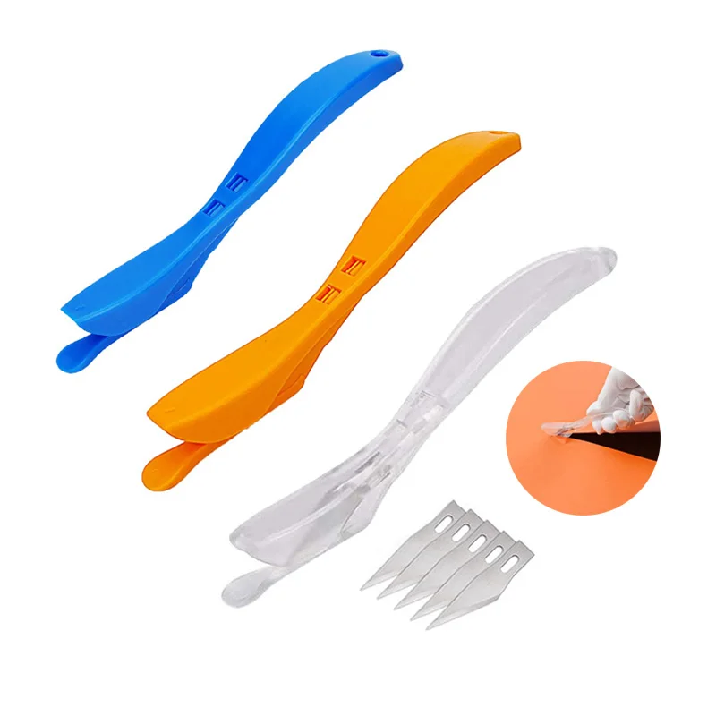 Wrapping Paper Cutter with 5 Pcs Hidden Blade Handheld Safety Vinyl Cutter