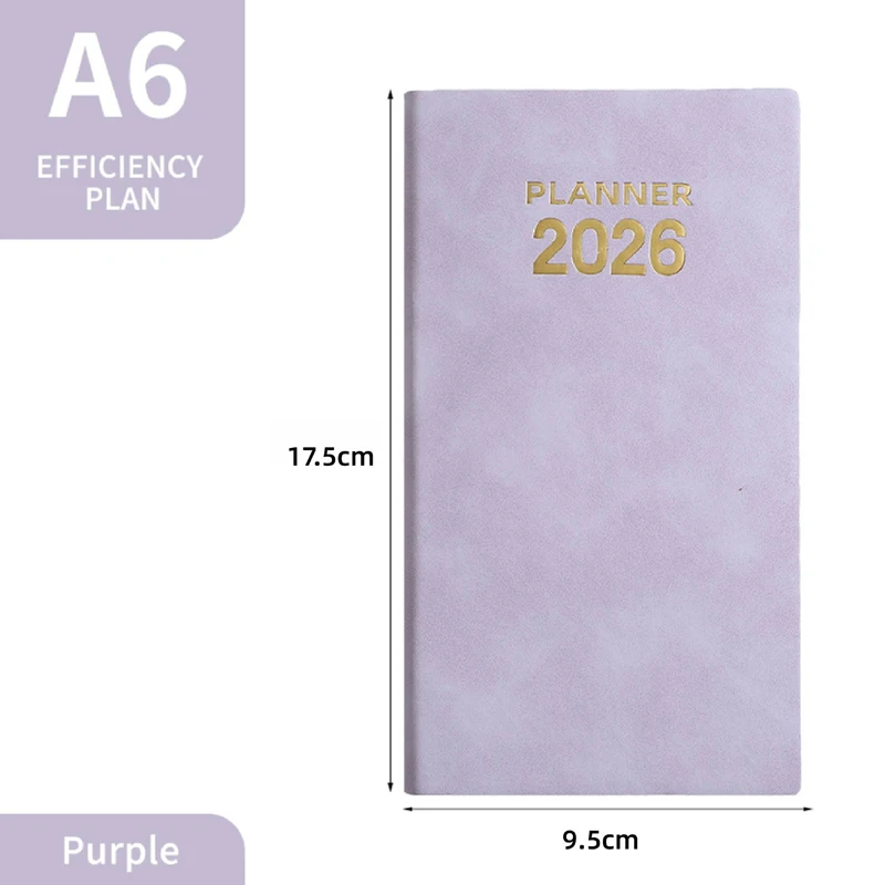 Compact 2026 Pocket Planner - A6 Weekly, Monthly & Daily Time Management Journal with Colorful Art Stationery Design