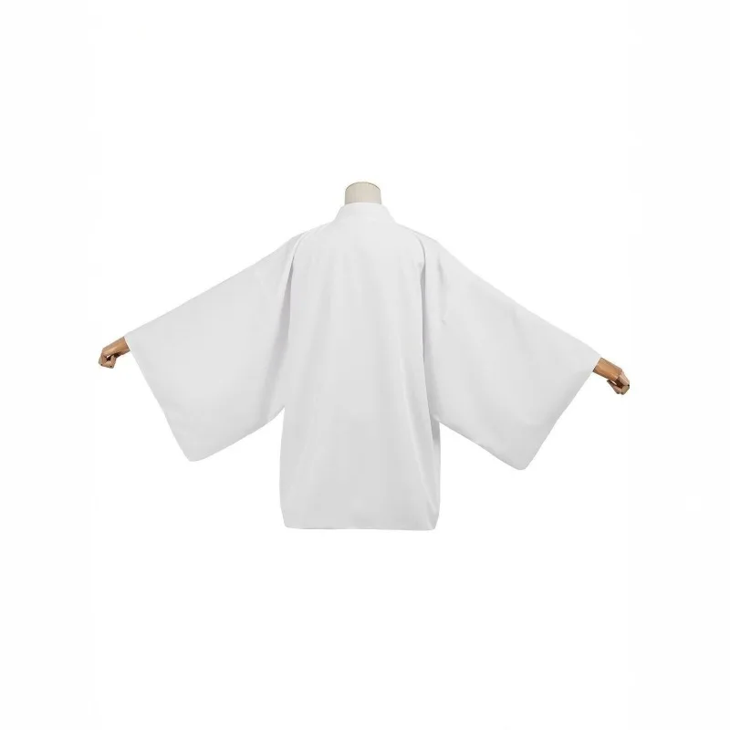 Pure White Japanese Haori Kimono Open‑Front Coat, Traditional Loose Japanese Outerwear, Suitable For Role‑Play & Stage Costumes