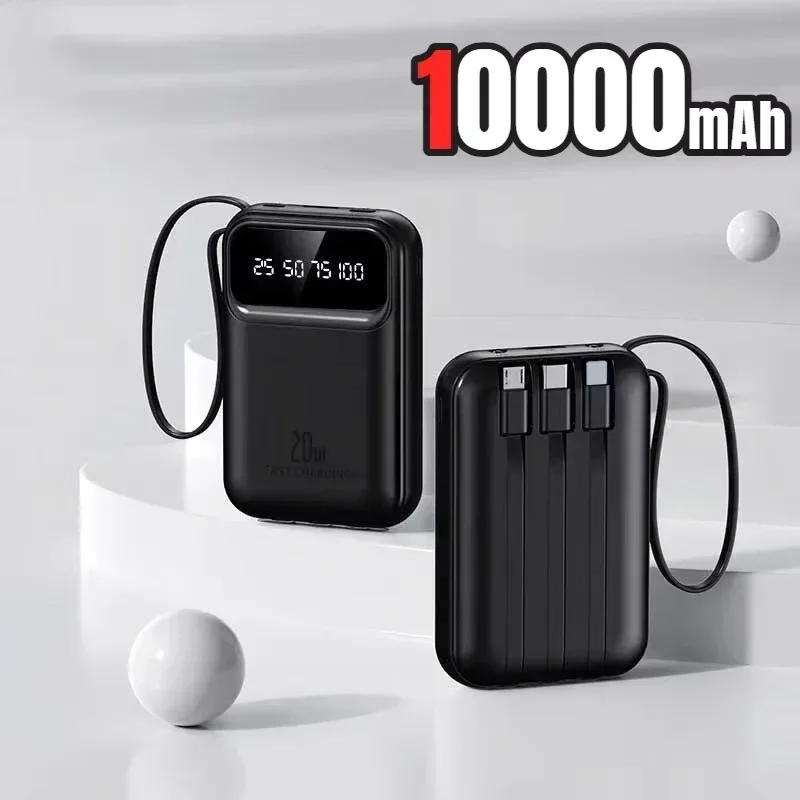500000mAh Capacity Power Bank Large Capacity Super Fast Charging External Battery Built in 4 Wires for iPhone Huawei
