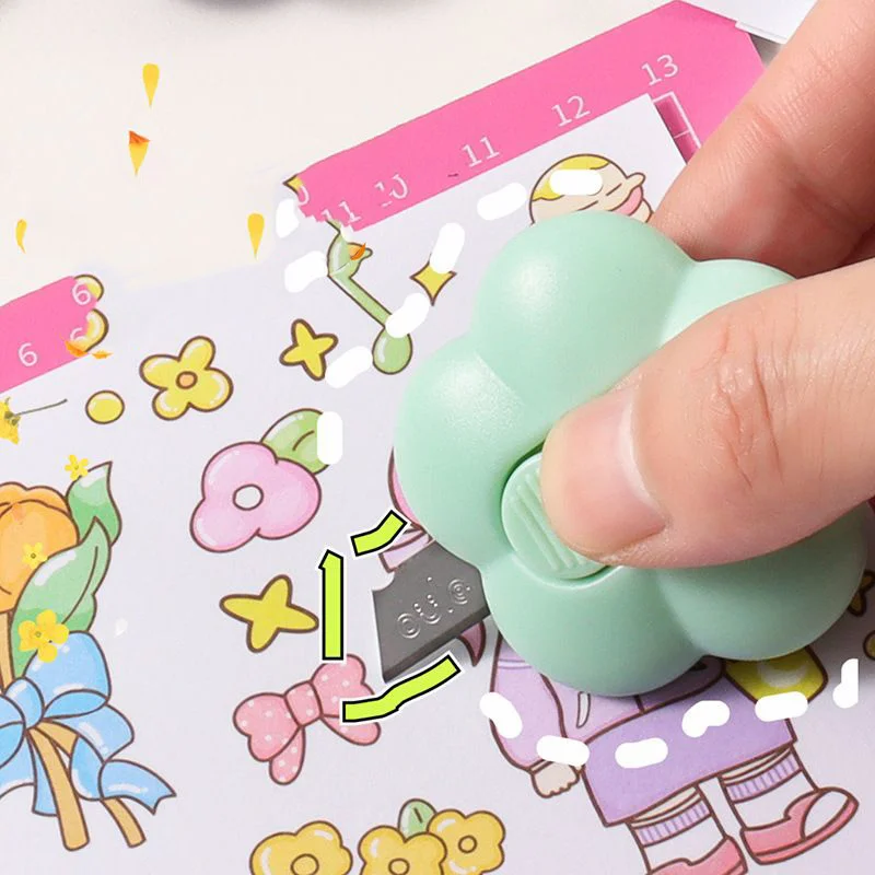1-teiliges Kawaii Mini Pocket Flower Art Allzweckmesser Express Box Messer Papierschneider Handwerk Verpackung nachfüllbare Klinge Briefpapier – Detail 19