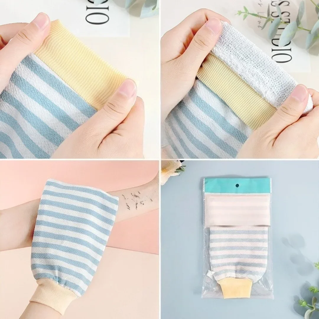 1pc Exfoliating Bath Gloves Body Scrubber Gloves SPA Shower Mitt Rub Body Wash Cleaning Tool Back Massager Towel Bath Supplies