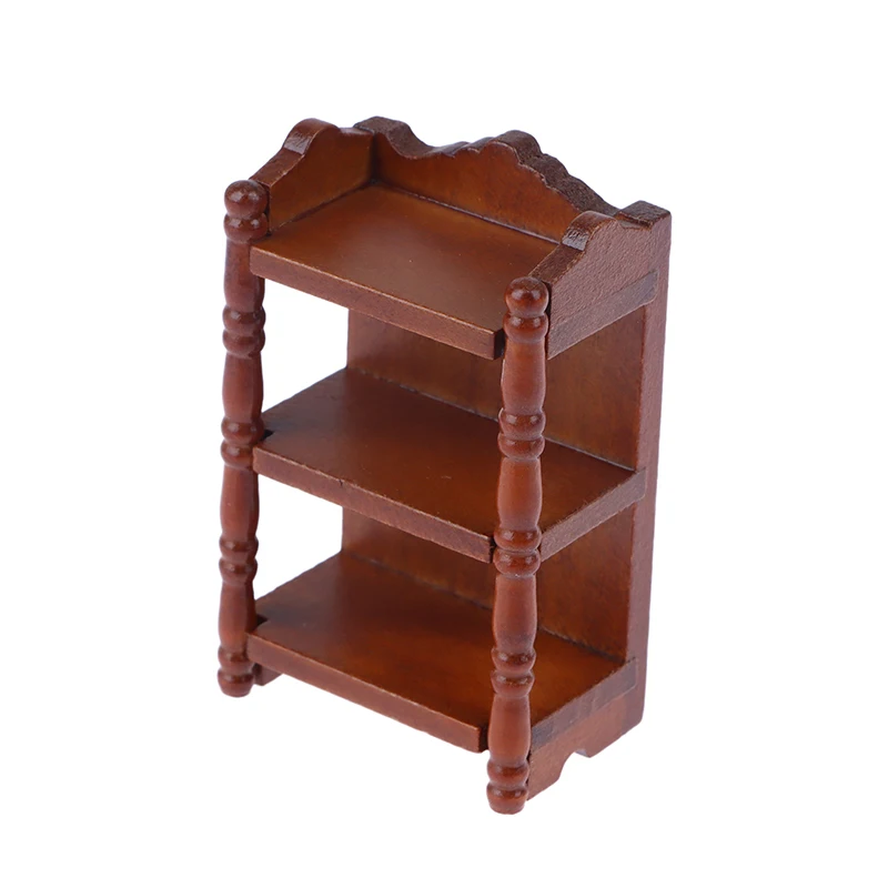 

1/12 Mini Bookshelf Dollhouse Vintage Wall Cabinet DIY Craft Dollhouse Model Collection Miniature Kitchen Shelf Storage for Kids