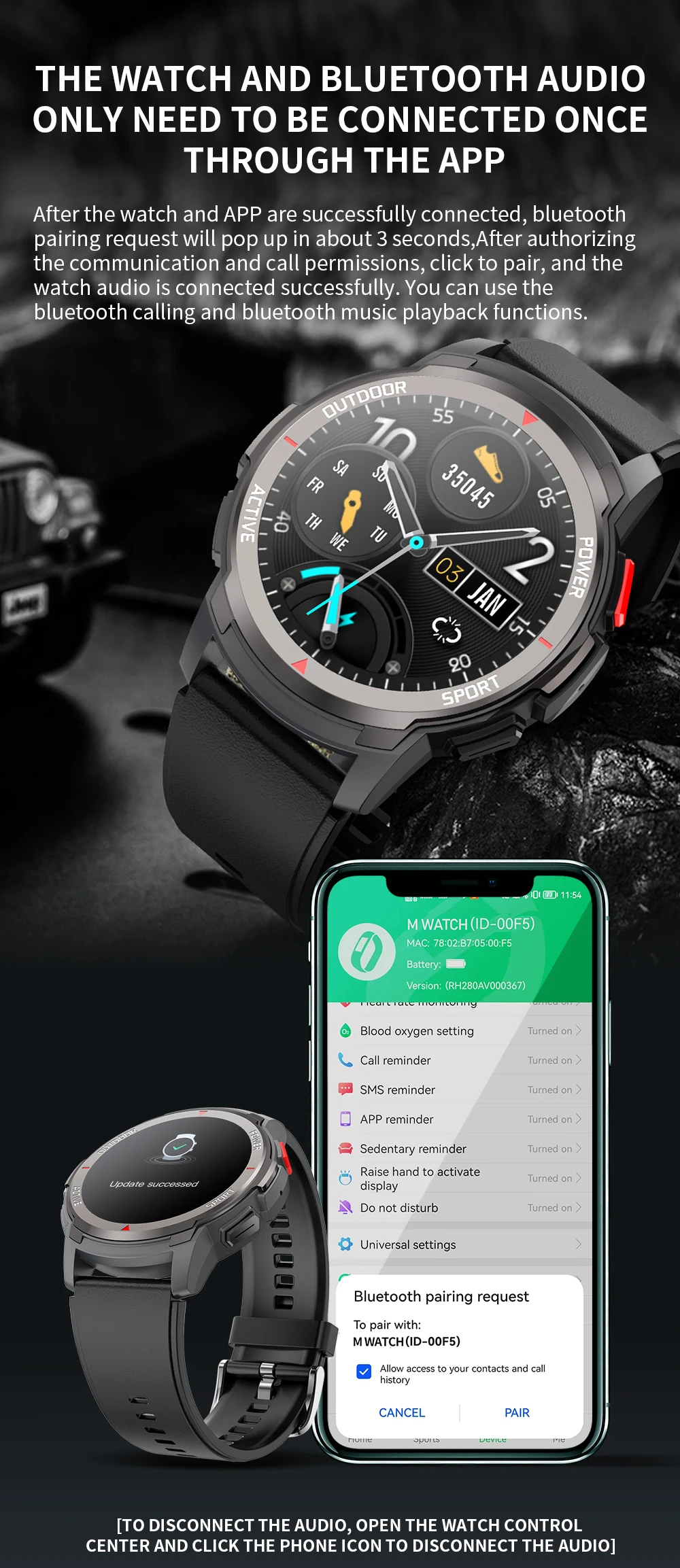 Gadgend max10 round men’s smart watch bluetooth answer dials call sports waterproof smartwatch men women for ios android