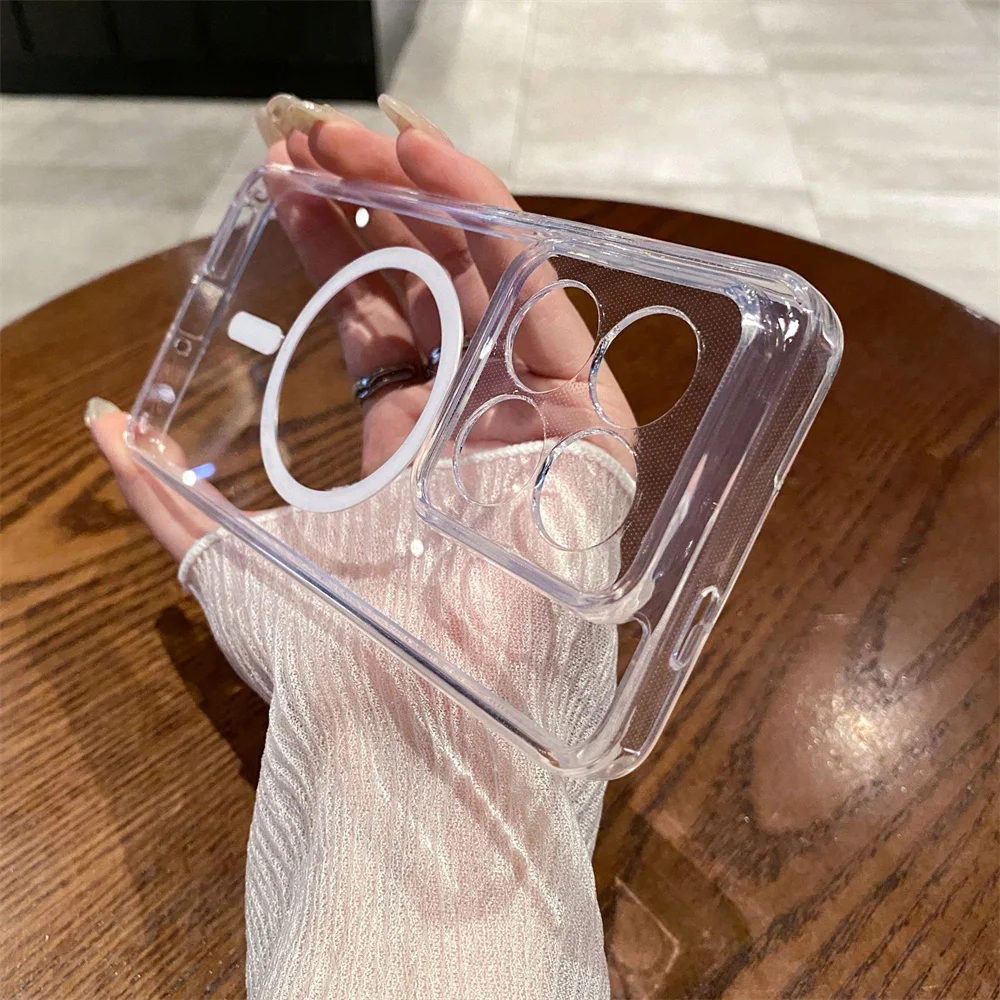 thumbnail image 1 of Original for Magsafe Magnetic Phone Case For Xiaomi 14 13 13t 12 11 Pro Ultra 5G Official Transparent Wireless Charging Cover, 1 of 4