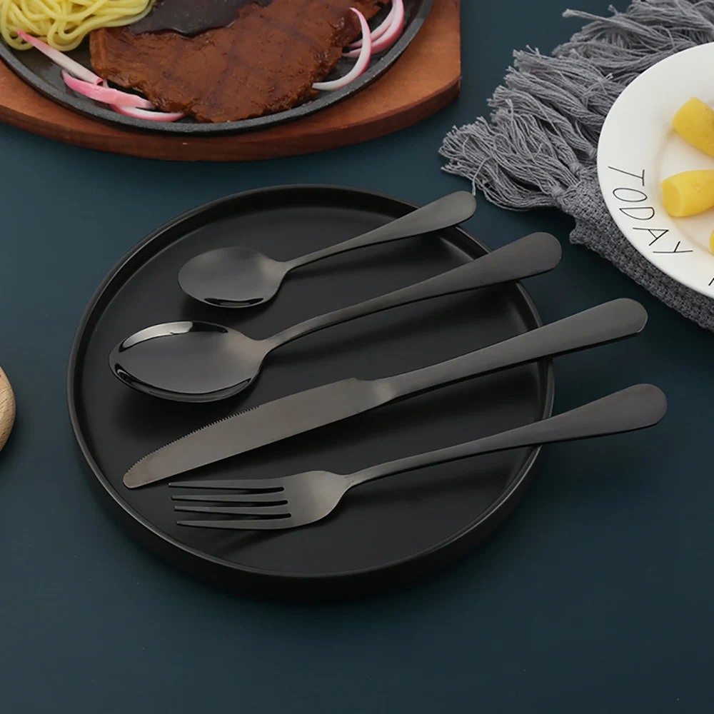 Tableware Set 16Pcs Cutlery Set Stainless Steel Steak Cutlery Western Matte Dishwasher Safe Kitchen Tableware Set