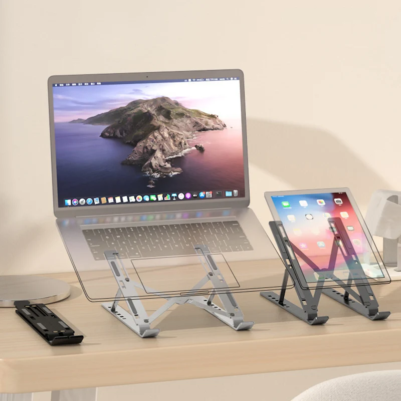 경량 ABS 플라스틱 소재 접이식 노트북 스탠드 조절 가능한 노트북 브래킷 Macbook Air 액세서리용 휴대용 홀더