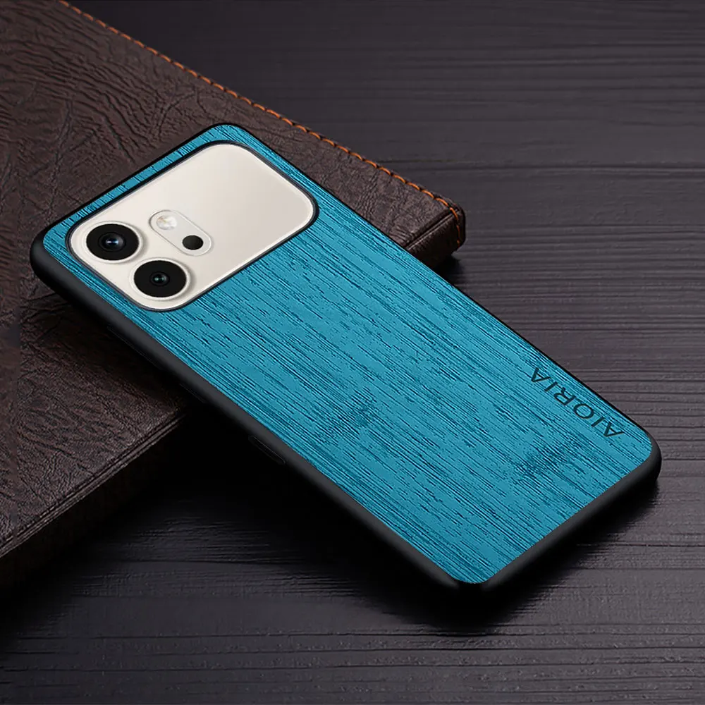 Wood Grain PU Leather Phone Cover, Compatible with Honor Pro Series