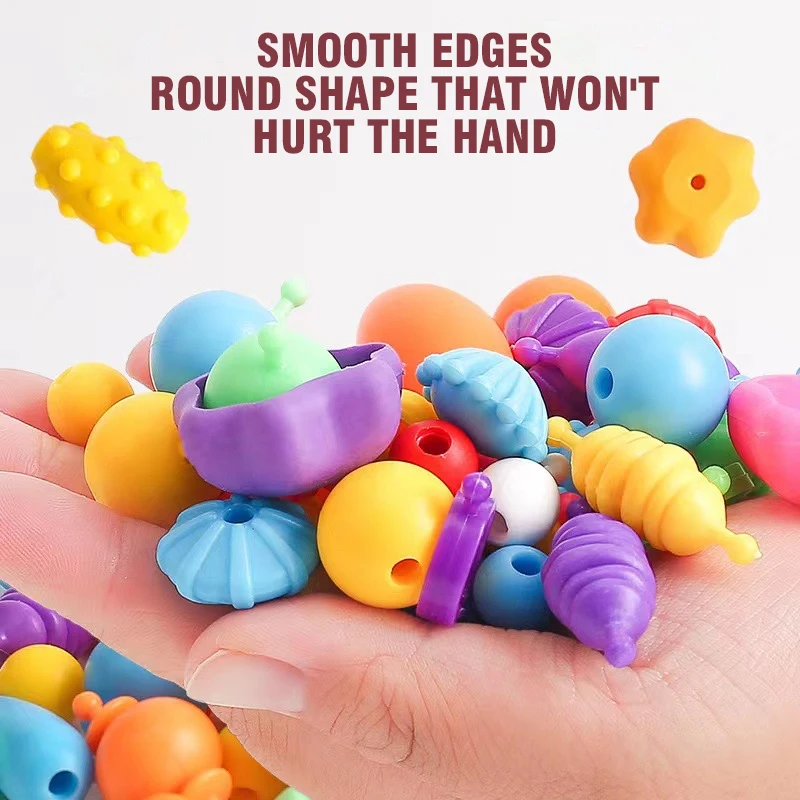 508/708/808/1008p Beads Diy Handmade Craft Wearing Beads Pretend Play Beauty Set Bracelet Princess Jewelry Kit Girl Gift