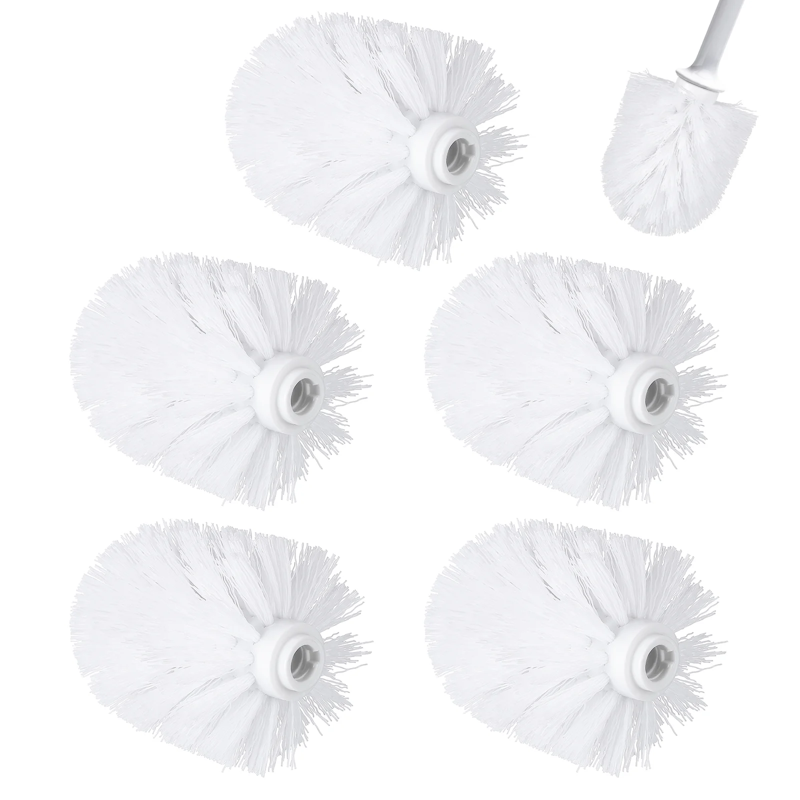 Toilet Bowl Cleaner Brush Bathroom Replacement Cleaning Scrubber Accessories Bracket Refill 5 Pcs