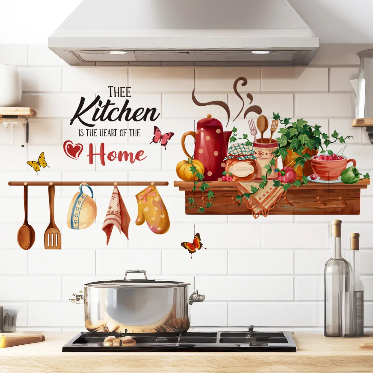 30*90cm Creative Kitchen Background Sticker Kitchen Room Restaurant Decorative Mural Wall Sticker Wallpapers Home Decor Ms4373