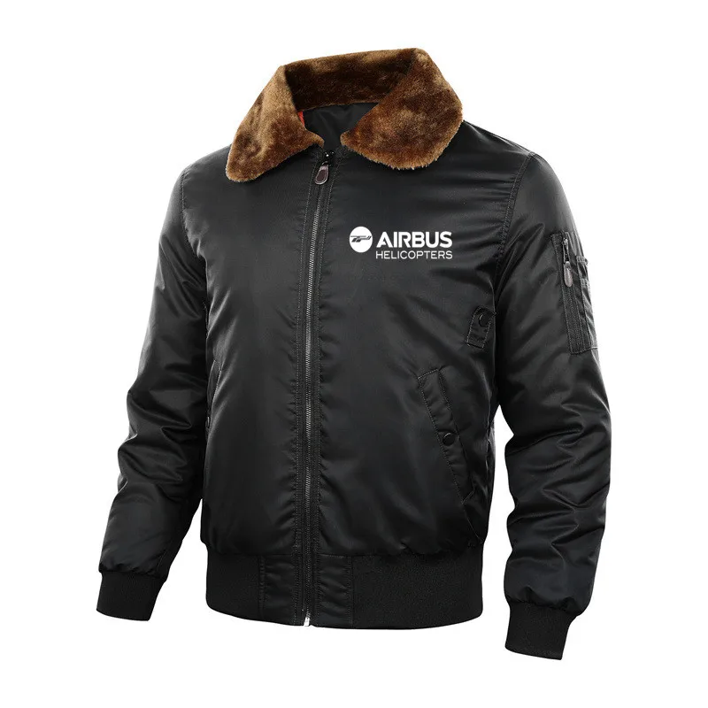 

Autumn Winter Fur Collar Thickening Man Jacket Coat Military Outdoor Flight Pilots Airbus Helicopter Ma1 Bomber Jacket for Men