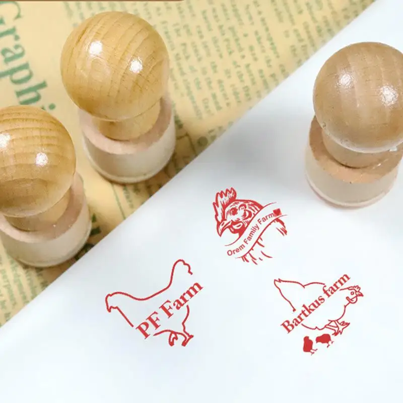 Egg Stamper Rubber Stamper Farm Egg Labels Multi-Functional Fresh Markers Exquisite Marking Inking Stamp for Clay Paper
