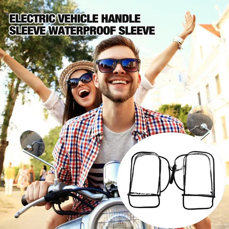 Motorcycle Scooter Handlebar Protective Rain Cover Transparent Riding Muff Winter Thermal Gloves Winter Riding Handle Cover 3