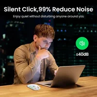 Bluetooth Mouse 2.4G Wireless Mouse Dual-Mode Transparent Mouse 1600 DPI Silent Mouse Rechargeable Mice for PC Laptop Macbook 3