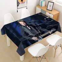 Johnny Hallyday Tablecloth Oxford Fabric Rectangular Dust-proof Table Cover For Party Home Decor TV Covers 2