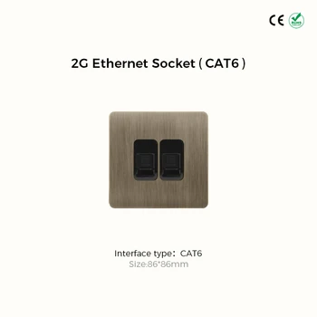 Avoir Vintage ทองเหลืองสวิทช์ 1-4 Gang 2 Way Toggle แผงสวิทช์ Brushed Bronze ซ็อกเก็ตไฟฟ้าและสวิทช์ USB Cat6 Rj45 13