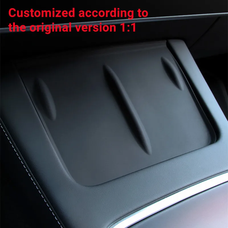 Wireless Charging Pad Silicone Anti Slip Pad For Tesla Model 3 Model Y-Silicone Anti-Skid Pad Car Phone Wireless Charging Pad Model3 Non-Slip Mat Auto Accessories