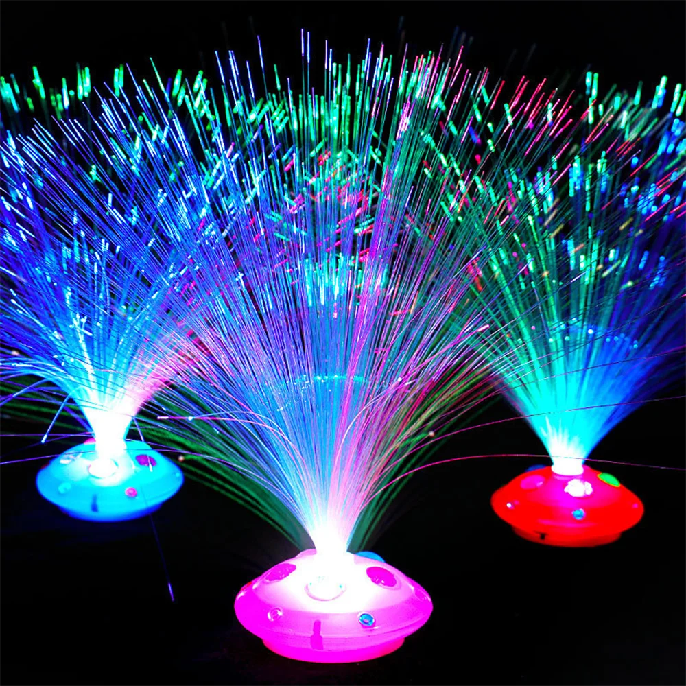 Multicolor LED Fiber Optic Lamp Starry Sky Night Light Festival Wedding Centerpiece Camping Atmosphere Lamp Home Decor Kids Gift desktop neon light clover night lamp art festival party atmosphere home holiday courtyard decor with base christmas wedding gift