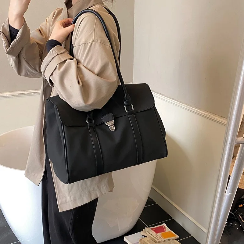 Women Faux Suede Underarm Tote Bag Casual Shoulder Bag Tote Bag Large Capacity for Daily School Travel