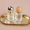 30/50ml Round Perfume Bottle Wood Ball Lid Luxury Empty Thick Glass Spray Atomizer Cosmetics Container Refillable Sample Vials 3