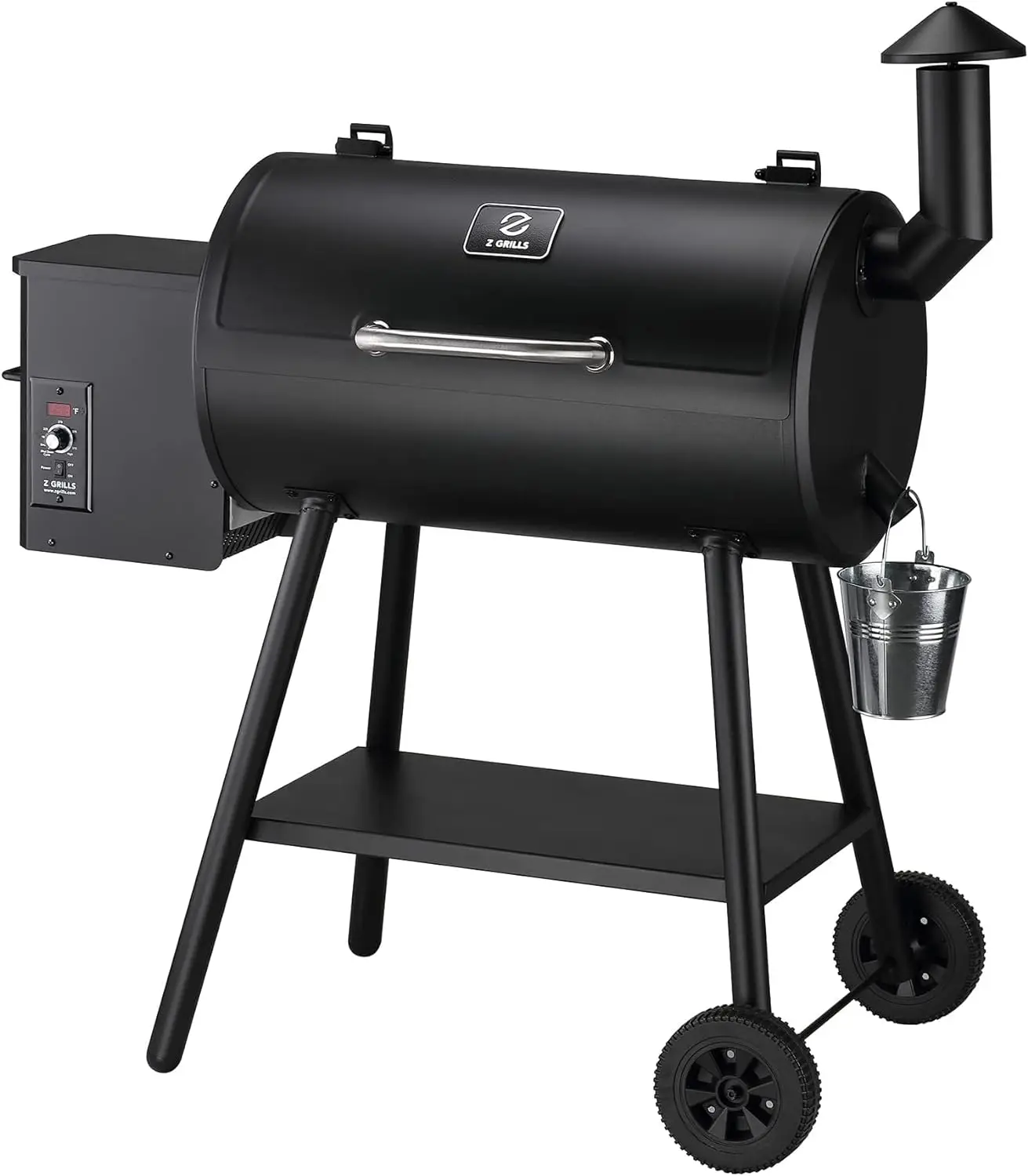 

Z GRILLS ZPG 550B2 Upgrade Wood Pellet Grill & Smoker, 8 in 1 BBQ Grill Auto Temperature Control, 553 sq in Black