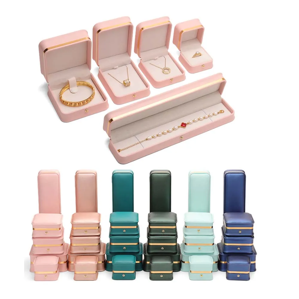 PU Jewelry Display Box Portable Travel Bracelet Necklace Storage Case for Wedding Packaing Supplies Engagement Ring  Pendant Box 500pcs lot 24 18mm gold and silver clothing price tags card for watch ring display supplies label jewelry handwritten