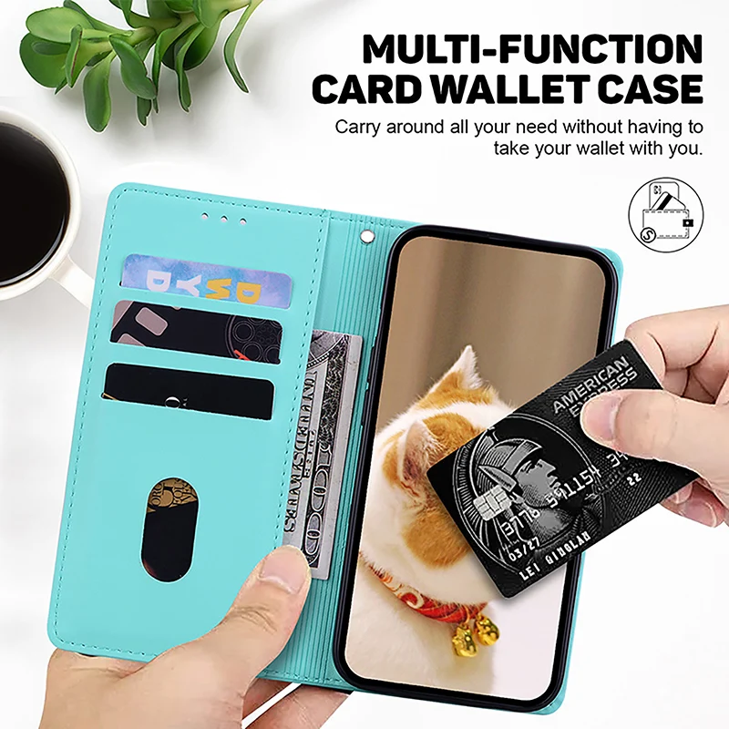 Leather Flip Wallet Phone Case with Stand Function