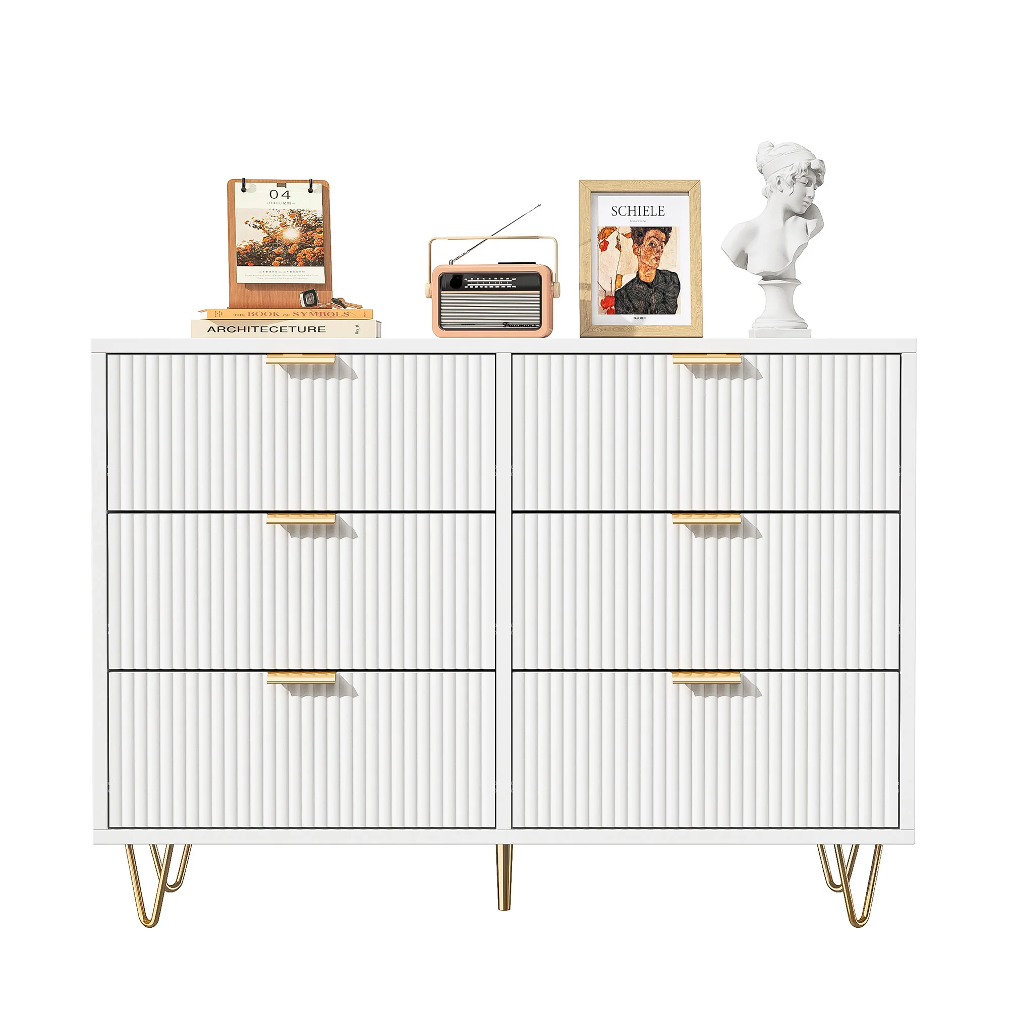 Rosahqnda Kommode, Schrank, Holzkommode mit 5 Schubladen, Aufbewahrungsschrank, Kleine Kommode für das Wohnzimmer – Detail 10